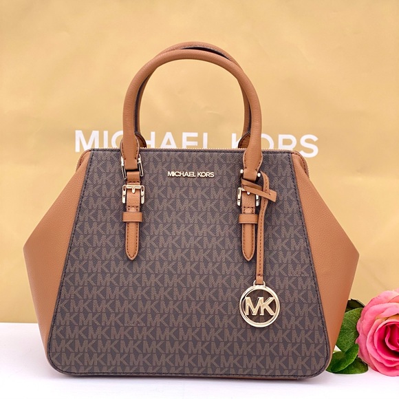 Michael Kors Charlotte Satchel Signature Brown
